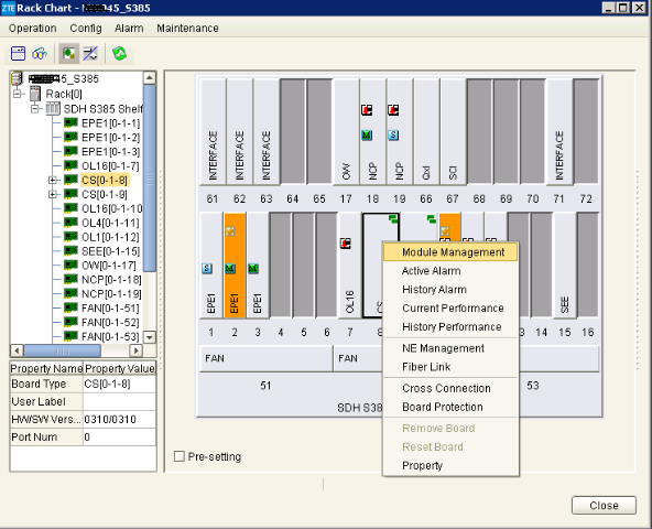 ZXMP S385設(shè)備CS單板在U31網(wǎng)管模塊管理界面各個模塊不可見問題(圖1) ZXMP S385設(shè)備CS單板在U31網(wǎng)管模塊管理界面各個模塊不可見問題(圖1)